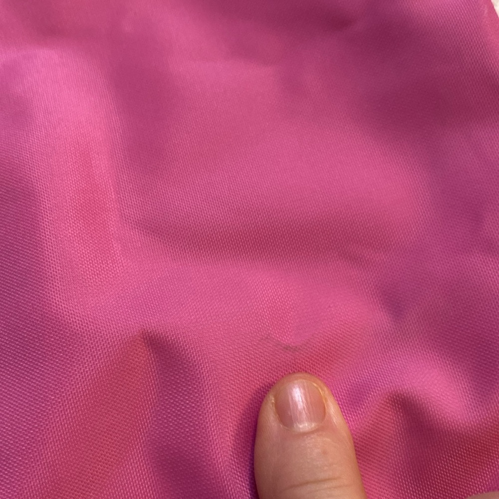 Longchamp Le Pliage small long strap #2605 pink nylon leather tote satchel purse - Picture 13 of 13